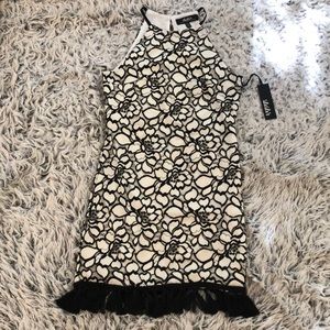 Black and white lace dress